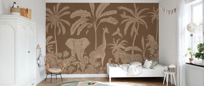 PHOTOWALL / Monochrome Jungle - Brown Vintage (e94065)