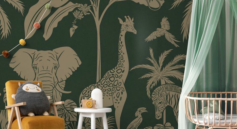 PHOTOWALL / Monochrome Jungle - Green Vintage (e94066)