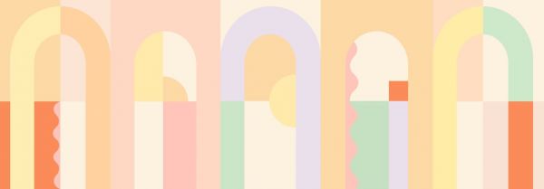 PHOTOWALL / Abstract Archways - Pastel Colors (e94069)