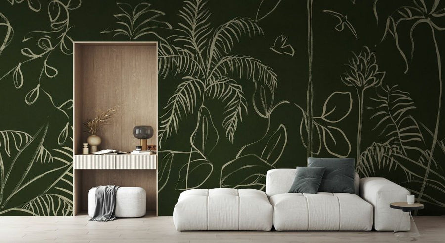 PHOTOWALL / Vestured Line - Dark Green (e94131)