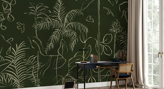 PHOTOWALL / Vestured Line - Dark Green (e94131)