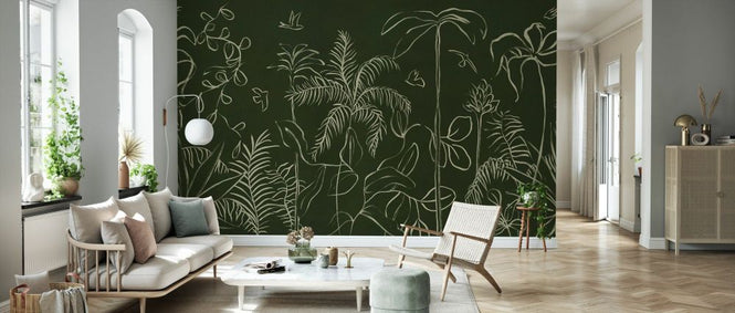 PHOTOWALL / Vestured Line - Dark Green (e94131)