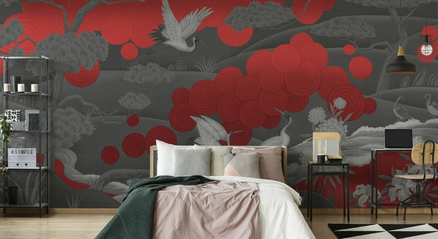 PHOTOWALL / Swirl - Black Red (e94151)