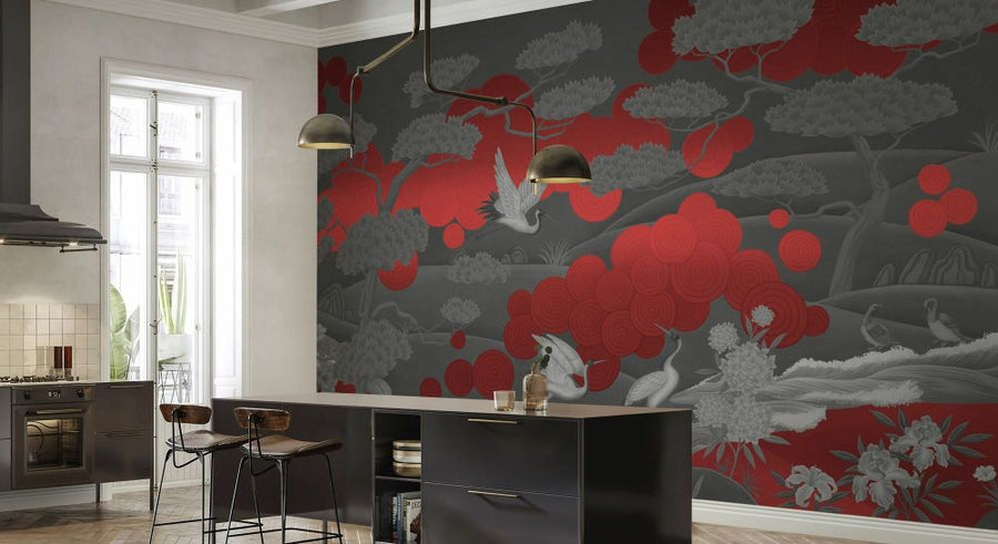 PHOTOWALL / Swirl - Black Red (e94151)