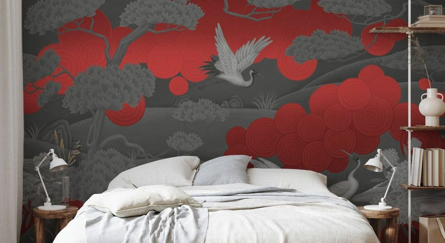 PHOTOWALL / Swirl - Black Red (e94151)