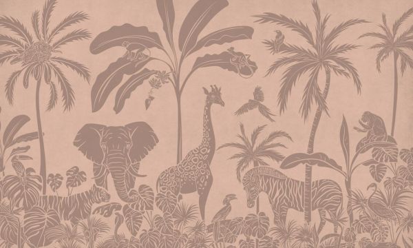 PHOTOWALL / Monochrome Jungle - Pink Vintage (e94213)