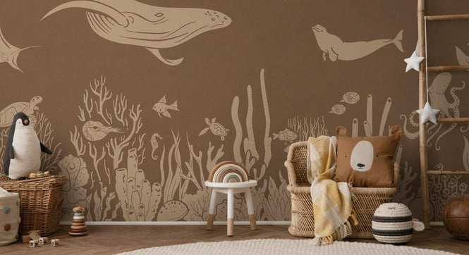 PHOTOWALL / Monochrome Sea - Brown Vintage (e94218)