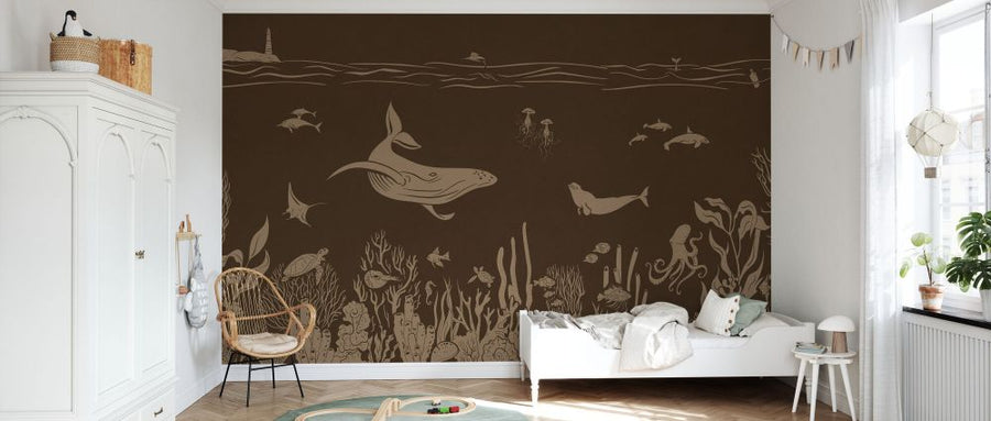 PHOTOWALL / Monochrome Sea - Brown Vintage (e94218)