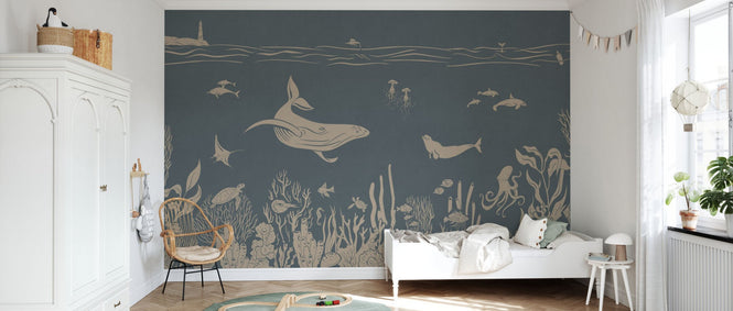 PHOTOWALL / Monochrome Sea - Blue Vintage (e94219)
