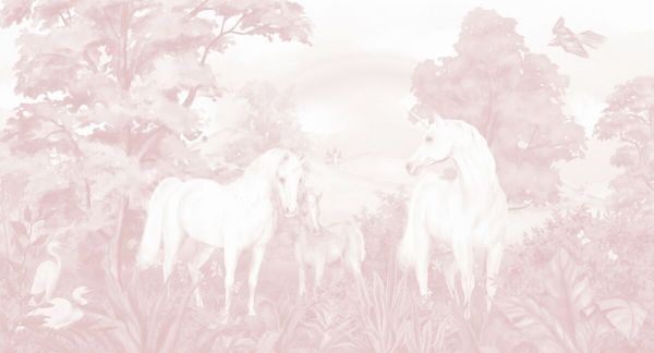 PHOTOWALL / Enchanted Unicorn Haven - Light Pink (e94222)