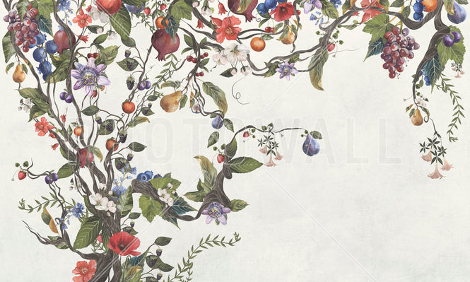 PHOTOWALL / Fruits in Tree - White (e94305)