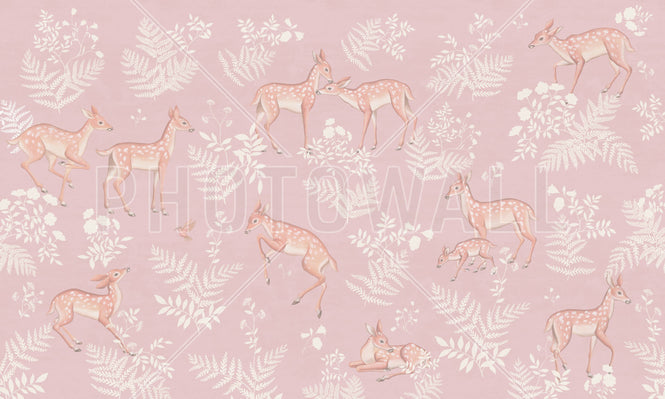 PHOTOWALL / Baby Deer - Pink (e94335)