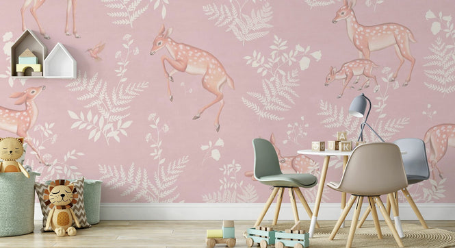 PHOTOWALL / Baby Deer - Pink (e94335)