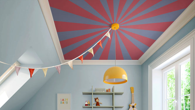 PHOTOWALL / Circus - Rectangle - Raspberry and Blue Wall Mural (e94361)
