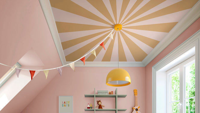 PHOTOWALL / Circus - Rectangle - Yellow and Light Pink Wall Mural (e94365)