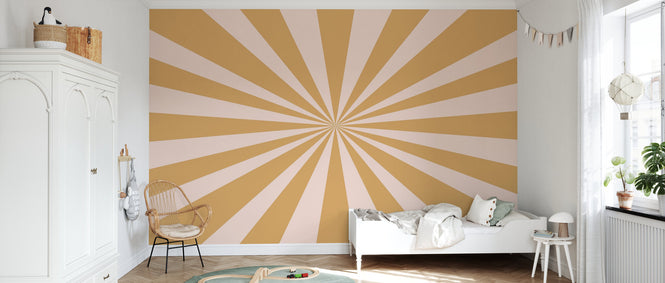 PHOTOWALL / Circus - Rectangle - Yellow and Light Pink Wall Mural (e94365)