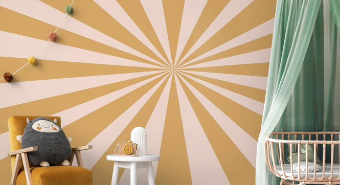 PHOTOWALL / Circus - Rectangle - Yellow and Light Pink Wall Mural (e94365)