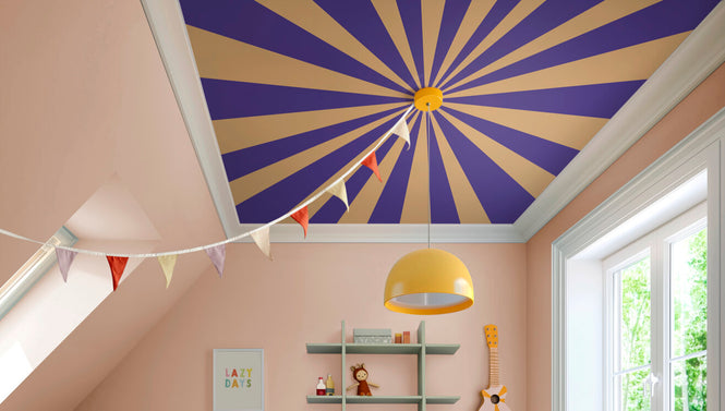 PHOTOWALL / Circus - Rectangle - Dark Blue and Yellow Wall Mural (e94367)
