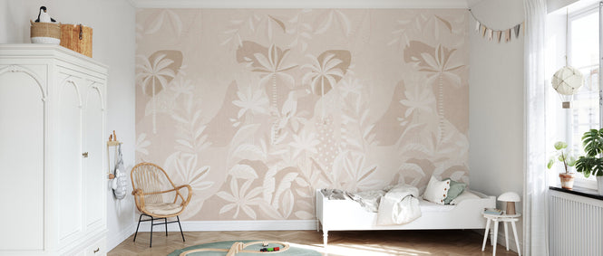 PHOTOWALL / Jungle Foliage - Neutral Vintage Wall Mural (e94554)
