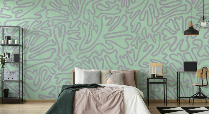 PHOTOWALL / Abstract Doodle Lines - Green (e94634)