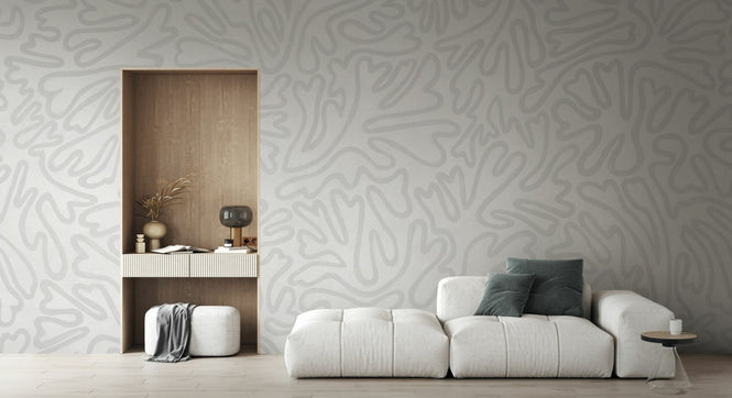 PHOTOWALL / Abstract Doodle Lines - Light Grey (e94635)