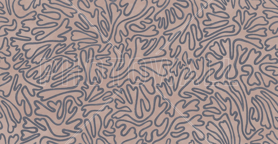 PHOTOWALL / Abstract Doodle Lines - Dark Blue (e94636)
