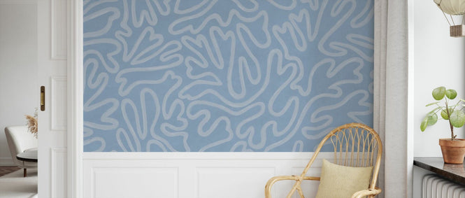 PHOTOWALL / Abstract Doodle Lines - Blue II (e94637)