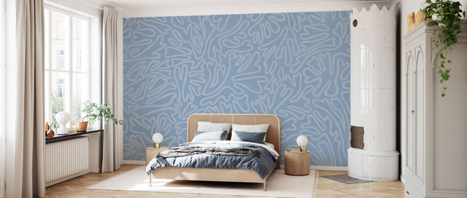 PHOTOWALL / Abstract Doodle Lines - Blue II (e94637)