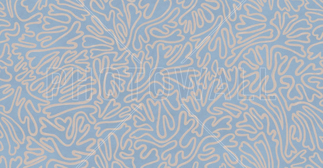 PHOTOWALL / Abstract Doodle Lines - Blue (e94638)