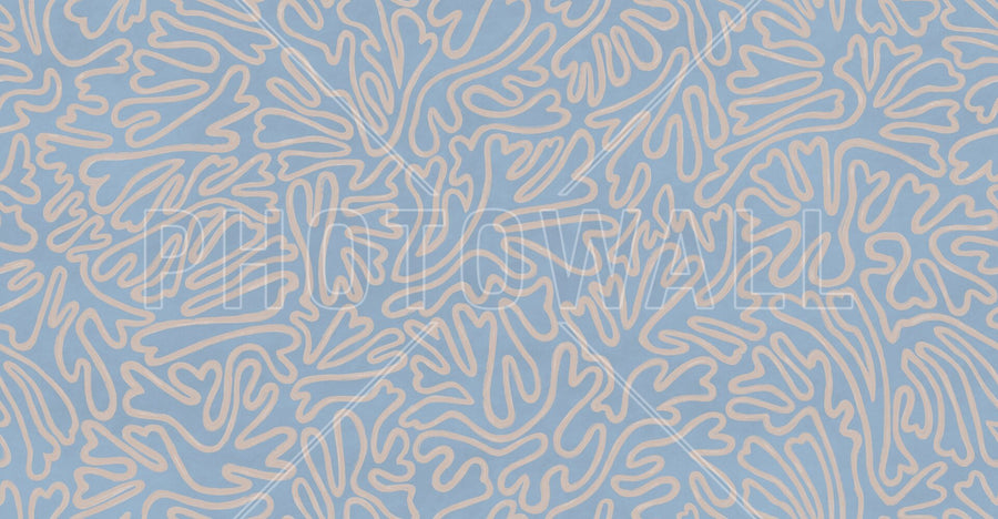 PHOTOWALL / Abstract Doodle Lines - Blue (e94638)