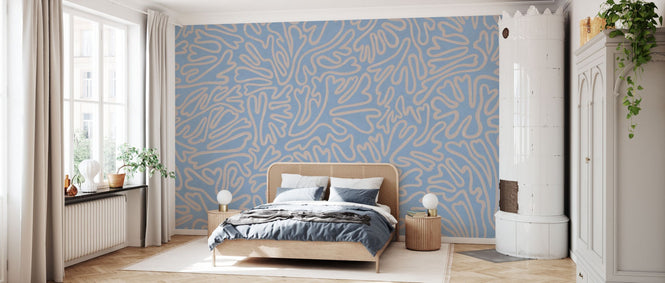 PHOTOWALL / Abstract Doodle Lines - Blue (e94638)