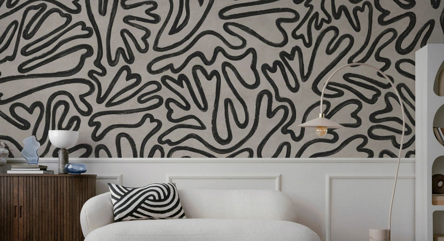 PHOTOWALL / Abstract Doodle Lines - Black (e94640)