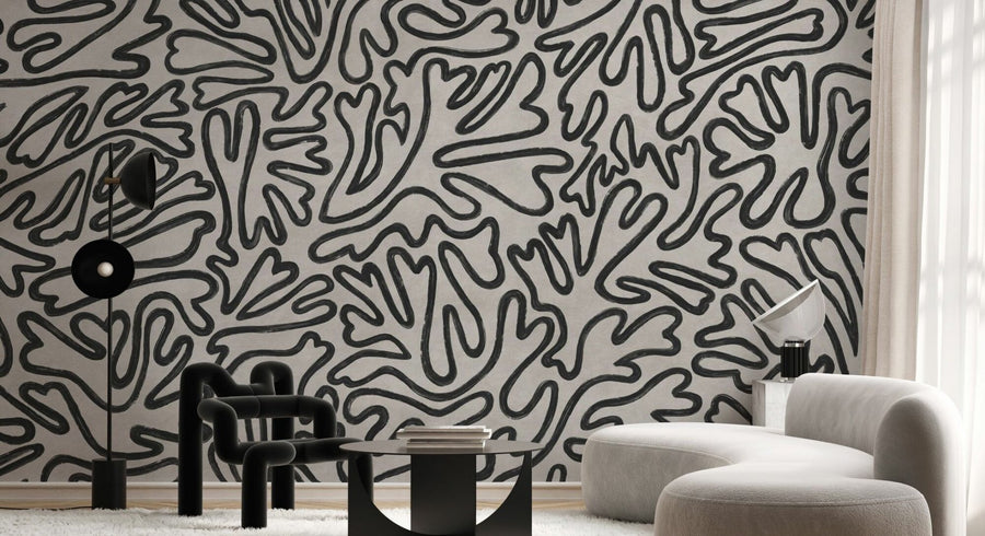 PHOTOWALL / Abstract Doodle Lines - Black (e94640)