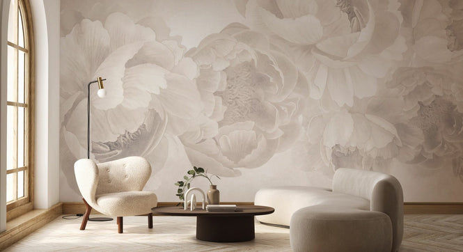 PHOTOWALL / Peony - Beige (e94643)
