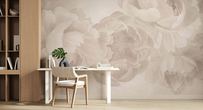 PHOTOWALL / Peony - Beige (e94643)