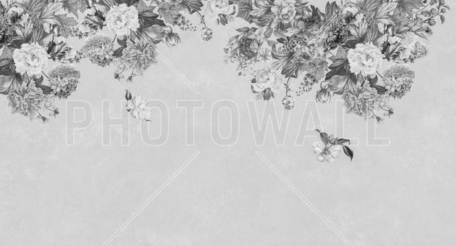 PHOTOWALL / Vintage Flower Wall - BW (e94648)