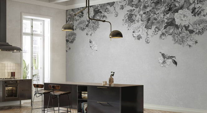 PHOTOWALL / Vintage Flower Wall - BW (e94648)