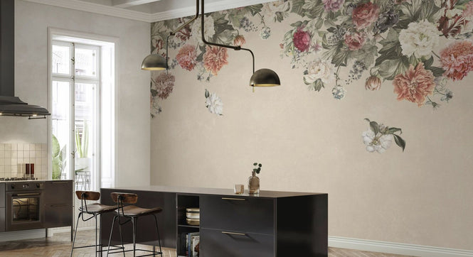 PHOTOWALL / Vintage Flower Wall - Beige (e94657)