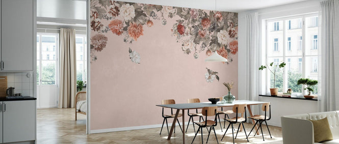 PHOTOWALL / Vintage Flower Wall - Pink (e94658)