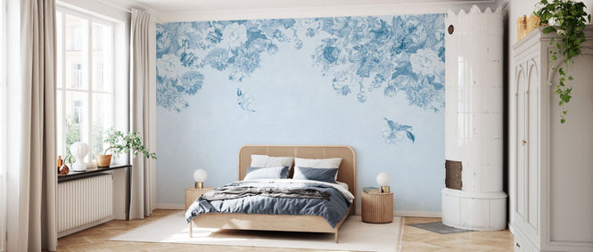 PHOTOWALL / Vintage Flower Wall - All Blue (e94664)