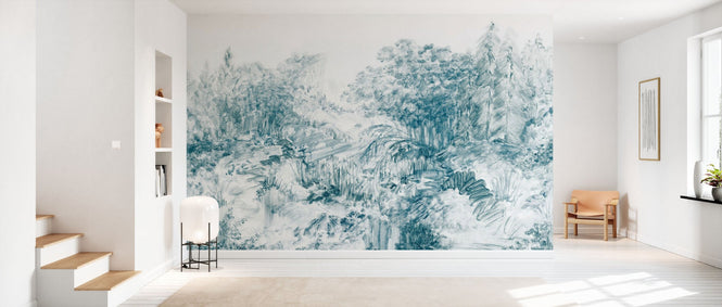 PHOTOWALL / Woodland Sketch - Blue (e94665)