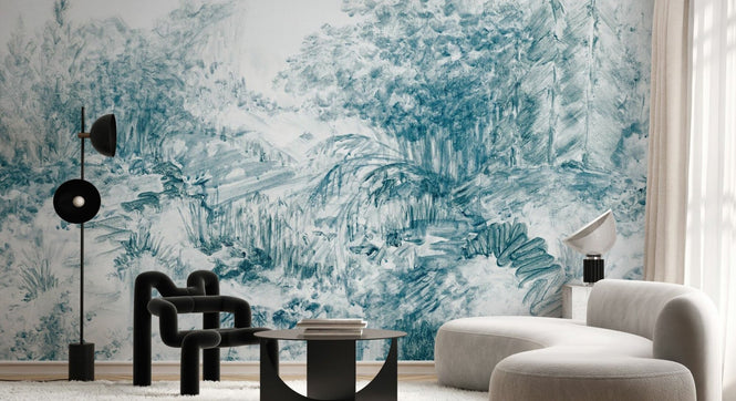 PHOTOWALL / Woodland Sketch - Blue (e94665)