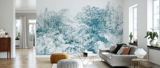 PHOTOWALL / Woodland Sketch - Blue (e94665)