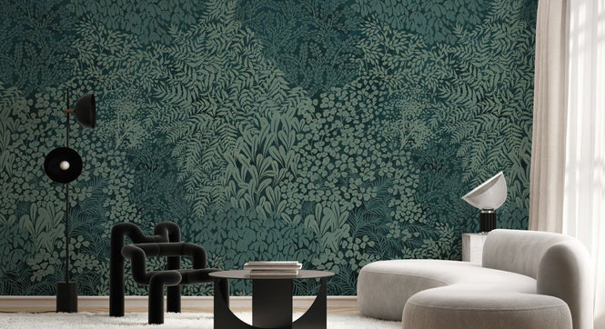 PHOTOWALL / Floral Flowers Pattern - Green (e94667)