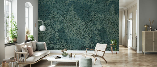 PHOTOWALL / Floral Flowers Pattern - Green (e94667)