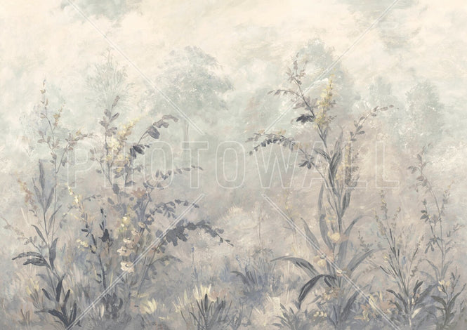 PHOTOWALL / Forest Lush Plants - Grey (e94668)
