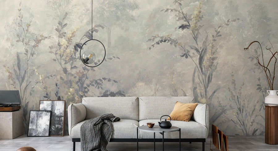 PHOTOWALL / Forest Lush Plants - Grey (e94668)