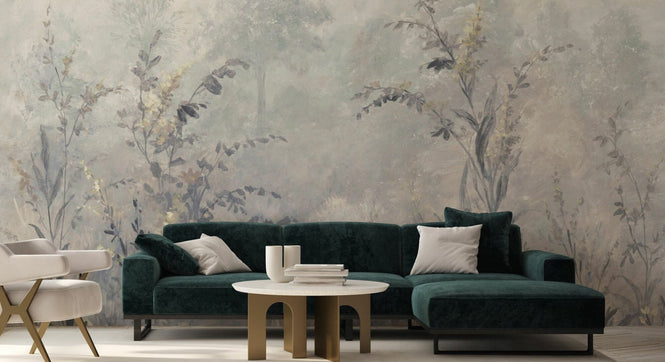 PHOTOWALL / Forest Lush Plants - Grey (e94668)