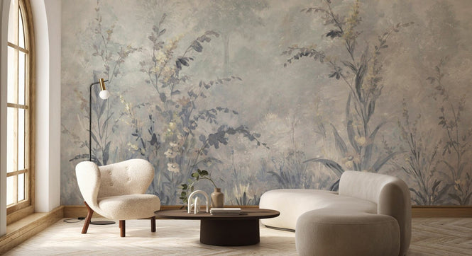 PHOTOWALL / Forest Lush Plants - Grey (e94668)
