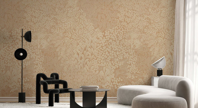 PHOTOWALL / Floral Flowers Pattern - Beige (e94674)